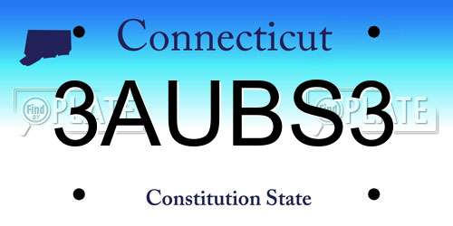 3AUBS3 Connecticut License Plate