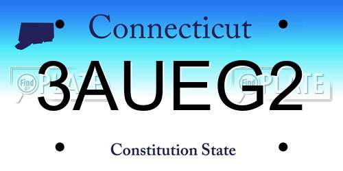 3AUEG2 Connecticut License Plate