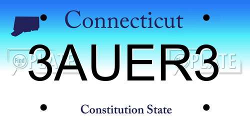 3AUER3 Connecticut License Plate