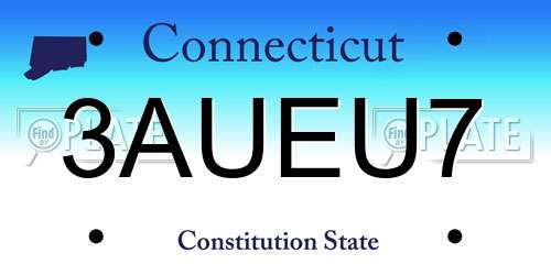 3AUEU7 Connecticut License Plate