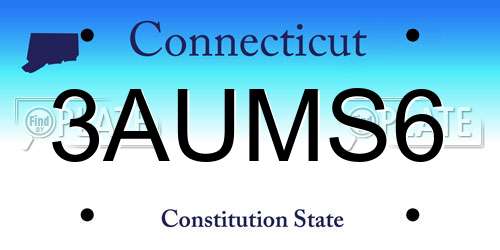 3AUMS6 Connecticut License Plate