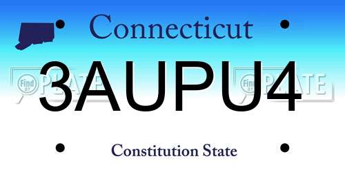 3AUPU4 Connecticut License Plate