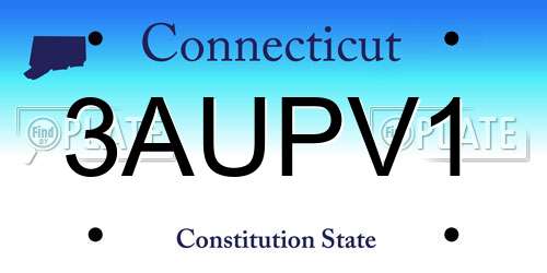 3AUPV1 Connecticut License Plate