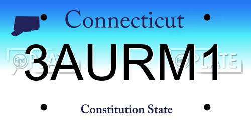 3AURM1 Connecticut License Plate