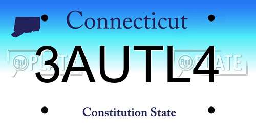 3AUTL4 Connecticut License Plate