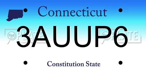 3AUUP6 Connecticut License Plate