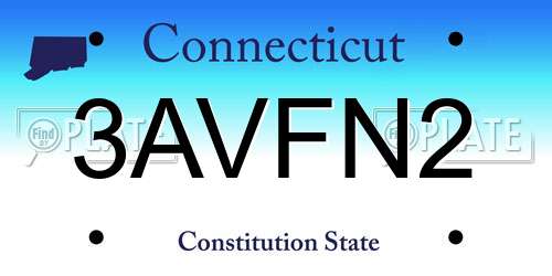 3AVFN2 Connecticut License Plate