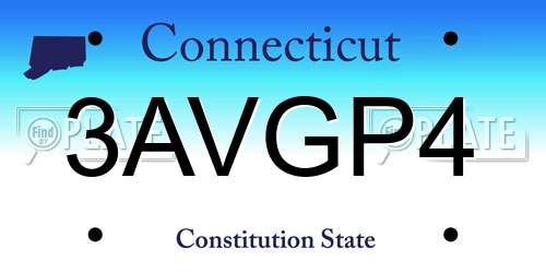 3AVGP4 Connecticut License Plate