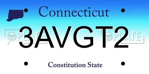 3AVGT2 Connecticut License Plate