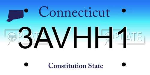 3AVHH1 Connecticut License Plate