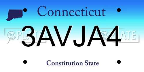 3AVJA4 Connecticut License Plate
