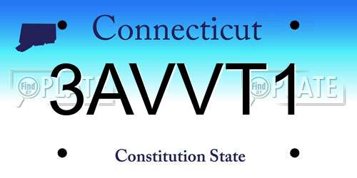 3AVVT1 Connecticut License Plate