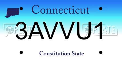 3AVVU1 Connecticut License Plate