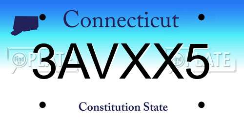 3AVXX5 Connecticut License Plate