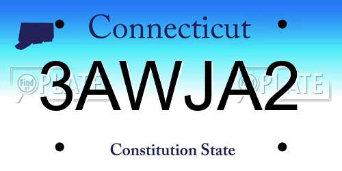 3AWJA2 Connecticut License Plate
