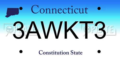 3AWKT3 Connecticut License Plate