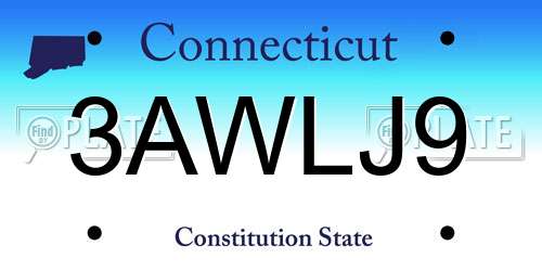3AWLJ9 Connecticut License Plate