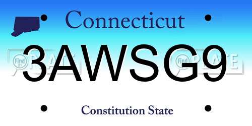 3AWSG9 Connecticut License Plate