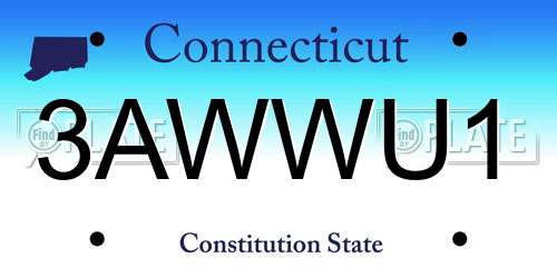 3AWWU1 Connecticut License Plate
