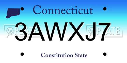 3AWXJ7 Connecticut License Plate