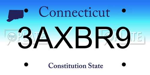 3AXBR9 Connecticut License Plate