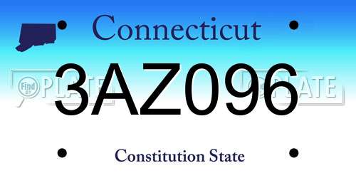 3AZ096 Connecticut License Plate