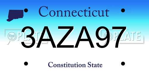 3AZA97 Connecticut License Plate