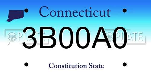 3B00A0 Connecticut License Plate