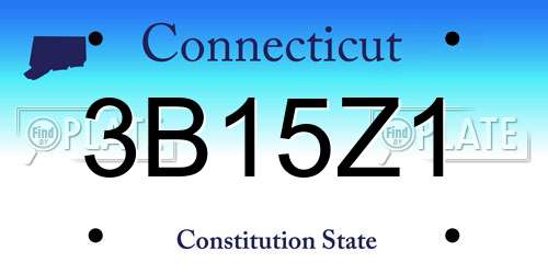 3B15Z1 Connecticut License Plate