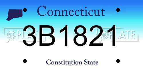3B1821 Connecticut License Plate