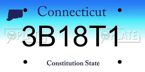 3B18T1 Connecticut License Plate