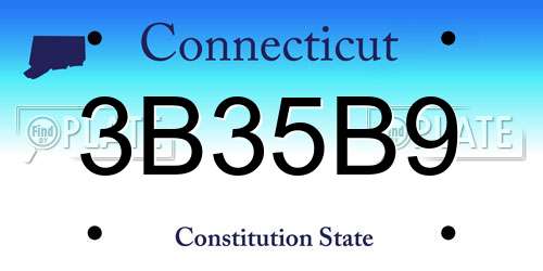 3B35B9 Connecticut License Plate