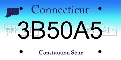 3B50A5 Connecticut License Plate