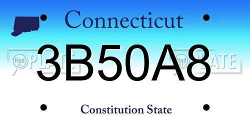 3B50A8 Connecticut License Plate