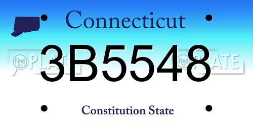 3B5548 Connecticut License Plate