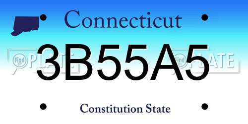 3B55A5 Connecticut License Plate