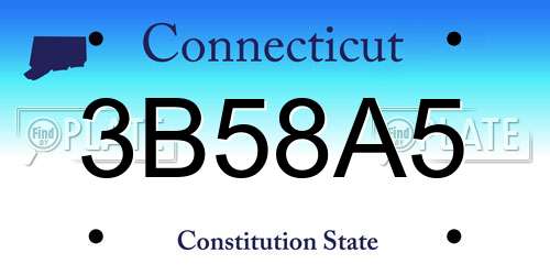 3B58A5 Connecticut License Plate