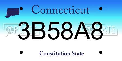 3B58A8 Connecticut License Plate
