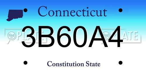 3B60A4 Connecticut License Plate
