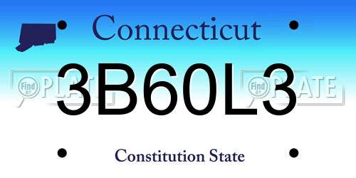 3B60L3 Connecticut License Plate