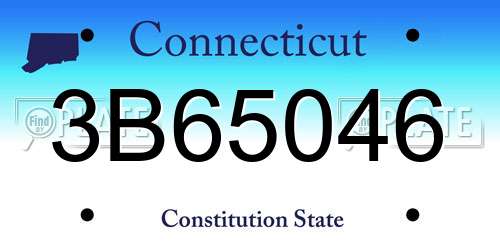 3B65046 Connecticut License Plate