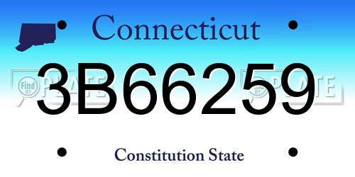 3B66259 Connecticut License Plate