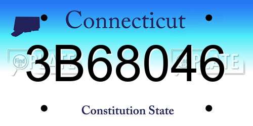 3B68046 Connecticut License Plate