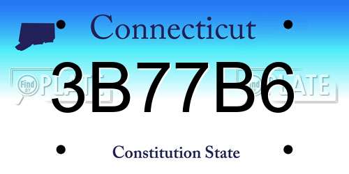 3B77B6 Connecticut License Plate