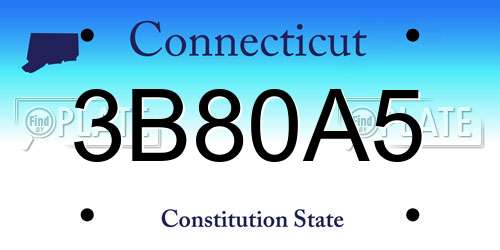 3B80A5 Connecticut License Plate