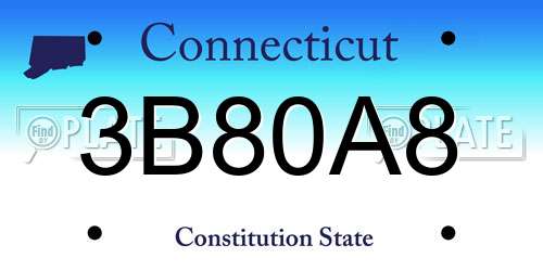 3B80A8 Connecticut License Plate