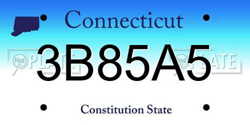 3B85A5 Connecticut License Plate
