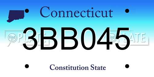 3BB045 Connecticut License Plate