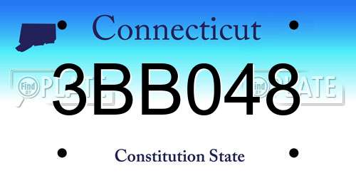 3BB048 Connecticut License Plate