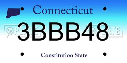 3BBB48 Connecticut License Plate